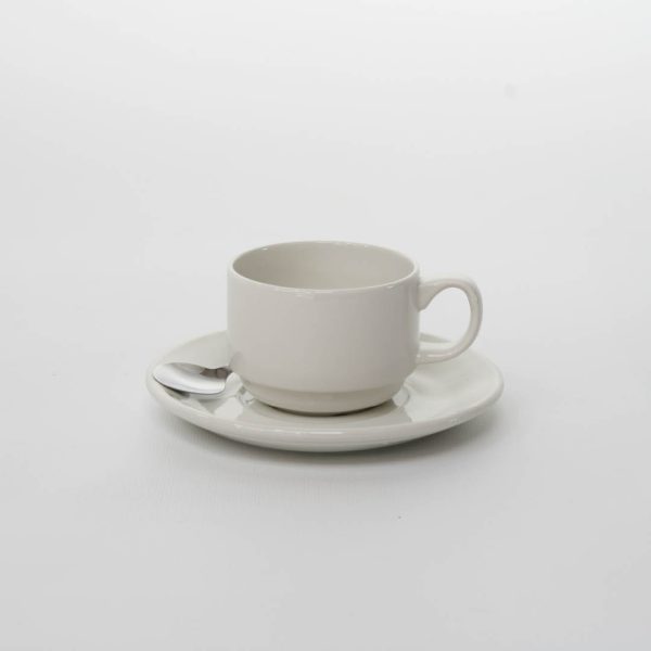 Koffiekop + schotel + lepeltje (24 stuks)